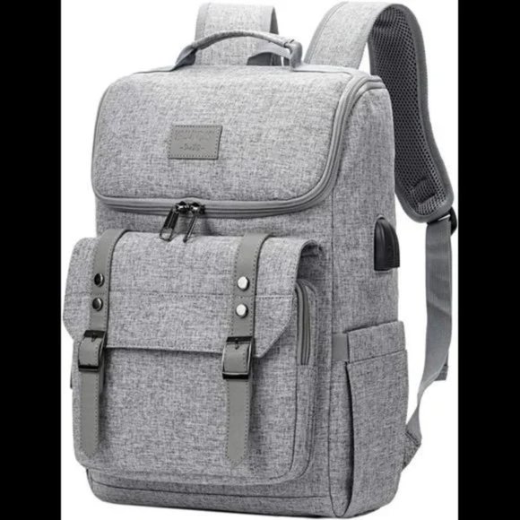 New Backpack Travel Laptop Backpack with usb Charging Fits 15.6 Inch Laptop Grey - Picture 1 of 7